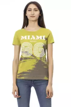 Зеленый хлопковый женский топ Trussardi