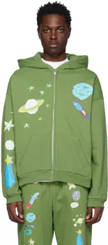 Зеленый худи All Over Space Kids Worldwide