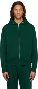 Зеленый худи на молнии во всю длину Les Tien