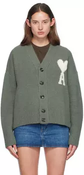 Зеленый кардиган Ami de Cur AMI Paris, Antique clay