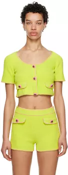 Зеленый кардиган с карманами и клапаном Moschino
