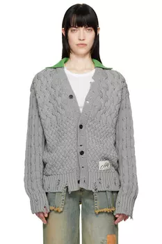 Зеленый кардиган с V-образным вырезом Andersson Bell, серый