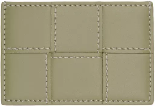 Зеленый кассетный держатель кредитных карт Bottega Veneta, Travertine/Natural