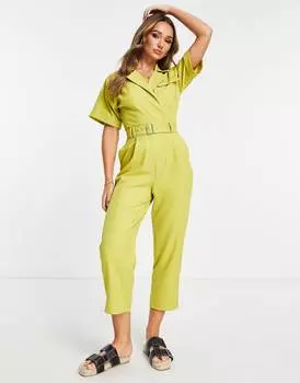 Зеленый комбинезон ASOS DESIGN с поясом и поясом ASOS DESIGN