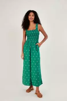 Зеленый комбинезон с геометрическим узором и вискозным принтом LENZING ECOVERO Monsoon, зеленый