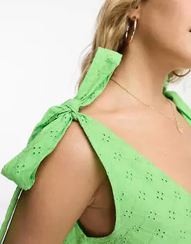Зеленый комбинезон с завязками на плечах ASOS DESIGN