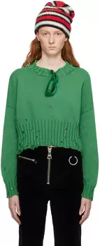 Зеленый короткий свитер Marni