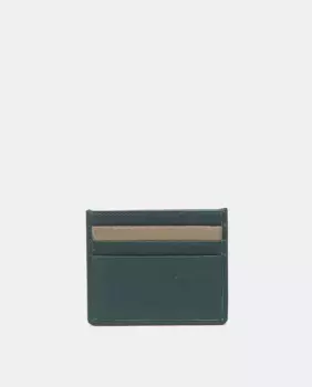 Зеленый кожаный визитник Abbacino, темно-зеленый