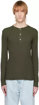 Зеленый Круглый вырез Хенли RRL