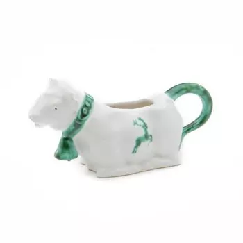 Зеленый молочник «Олень» для коровьего молока 0,16 л/ч: 9,2 см Gmundner Keramik, зеленый