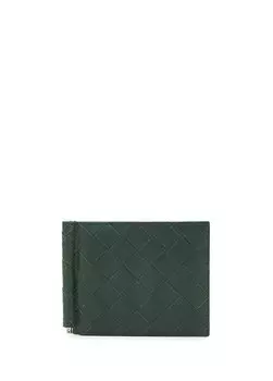 Зеленый мужской кожаный кошелек Bottega Veneta