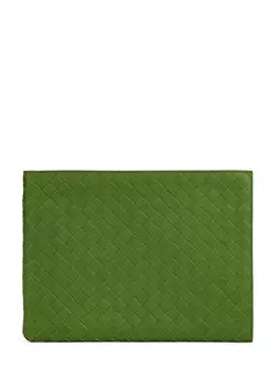 Зеленый мужской кожаный портфель для рук Bottega Veneta