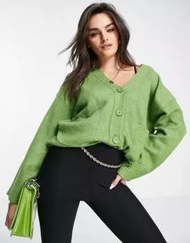 Зеленый оверсайз-кардиган с карманами ASOS DESIGN