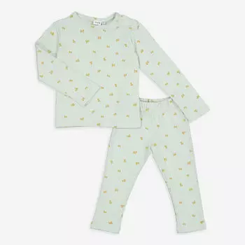 Зеленый пижамный комплект с узором в виде линий Trixie