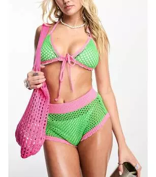 Зеленый пляжный бралет крючком COLLUSION