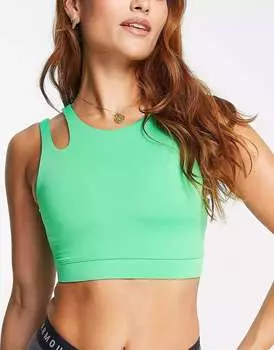 Зеленый поддерживающий бюстгальтер с вырезами South Beach