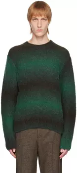 Зеленый полосатый свитер Wooyoungmi