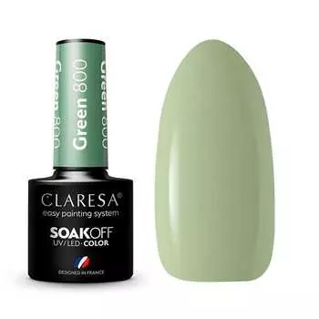 Зеленый полуперманентный лак для ногтей Claresa