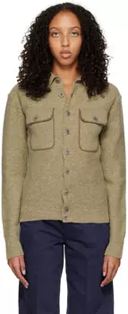 Зеленый приталенный кардиган LEMAIRE