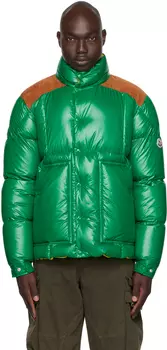 Зеленый пуховик Moncler Ain