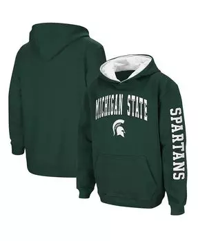 Зеленый пуловер с капюшоном Big Boys Michigan State Spartans 2-Hit Team Colosseum, зеленый