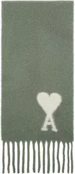 Зеленый шарф большого размера Ami de Coeur AMI Paris