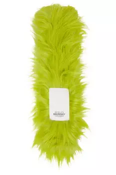 Зеленый шарф из искусственного меха с нашивкой-логотипом Ruslan Baginskiy