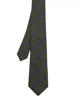 Зеленый шелковый галстук Canali, зеленый