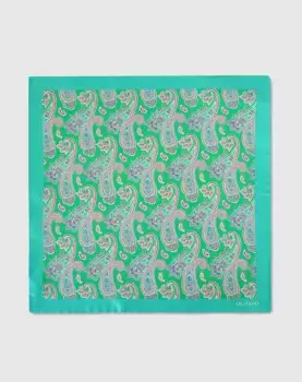 Зеленый шелковый шарф с узором пейсли Olimpo