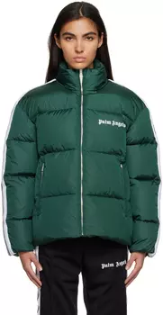 Зеленый спортивный пуховик Palm Angels