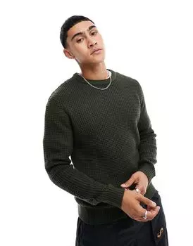 Зеленый свитер в рубчик Jack & Jones Essentials