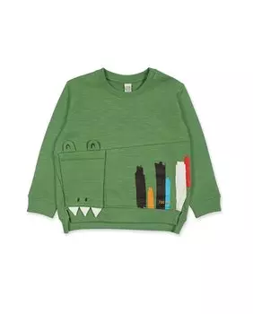 Зеленый свитшот для мальчика с круглым вырезом Tuc tuc, зеленый