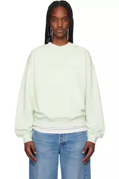 Зеленый свитшот с надписью «Maison Kitsun»