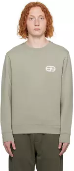 Зеленый свитшот с вышивкой Emporio Armani