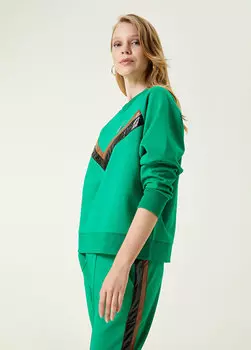 Зеленый свитшот в двойную полоску Beymen