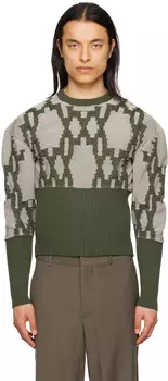 Зеленый текстурированный круглый вырез Steven Passaro