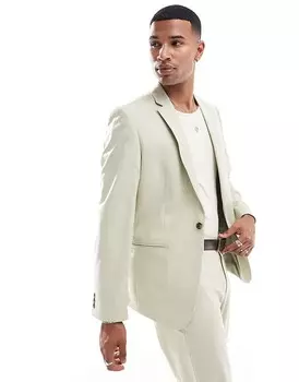 Зеленый тканый пиджак узкого кроя ASOS DESIGN