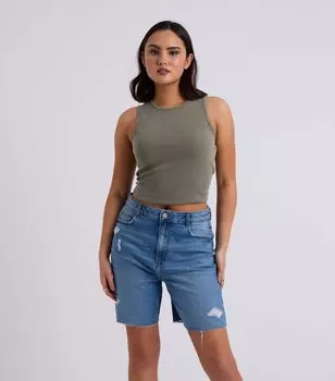 Зеленый топ в рубчик Urban Bliss Racer Urban Bliss, оливковый