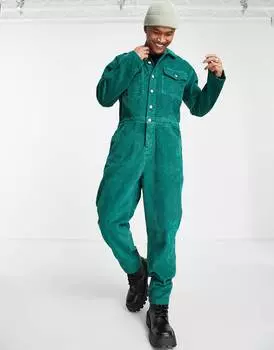 Зеленый вельветовый комбинезон ASOS DESIGN