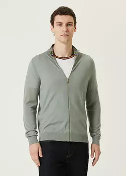 Зеленый вязаный кардиган Paul Smith