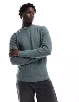 Зеленый вязаный свитер с длинными рукавами River Island