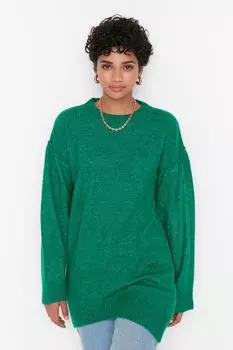 Зеленый вязаный свитер Trendyol Modest