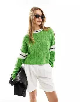 Зеленый вязаный вязаный свитер ASOS DESIGN