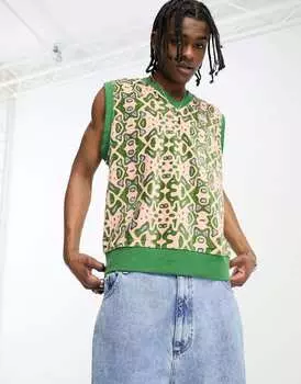 Зеленый вязаный жилет Obey odesa