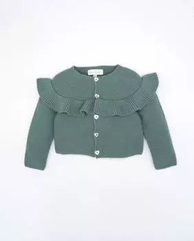 Зеленый жакет для девочки с рюшами Fina Ejerique, зеленый