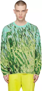 Зеленый жаккардовый свитер TAAKK