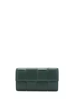 Зеленый женский кожаный кошелек Bottega Veneta