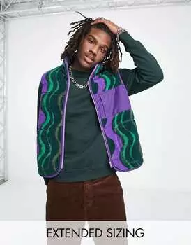 Зеленый жилет с принтом борг и завитками ASOS DESIGN