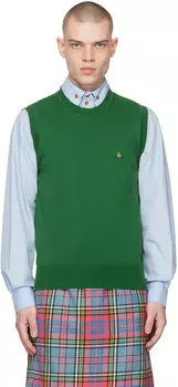 Зеленый жилет с вышивкой Vivienne Westwood