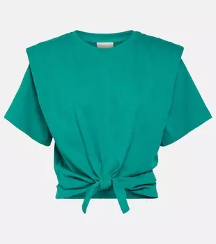 Zelikia укороченный топ из хлопка со сборками Isabel Marant, зеленый